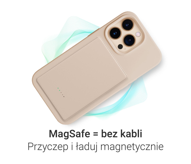 Silver Monkey Powerbank Smart 5000 mAh MagSafe UltraSlim 3w1 Pustynny - 1361043 - zdjęcie 5